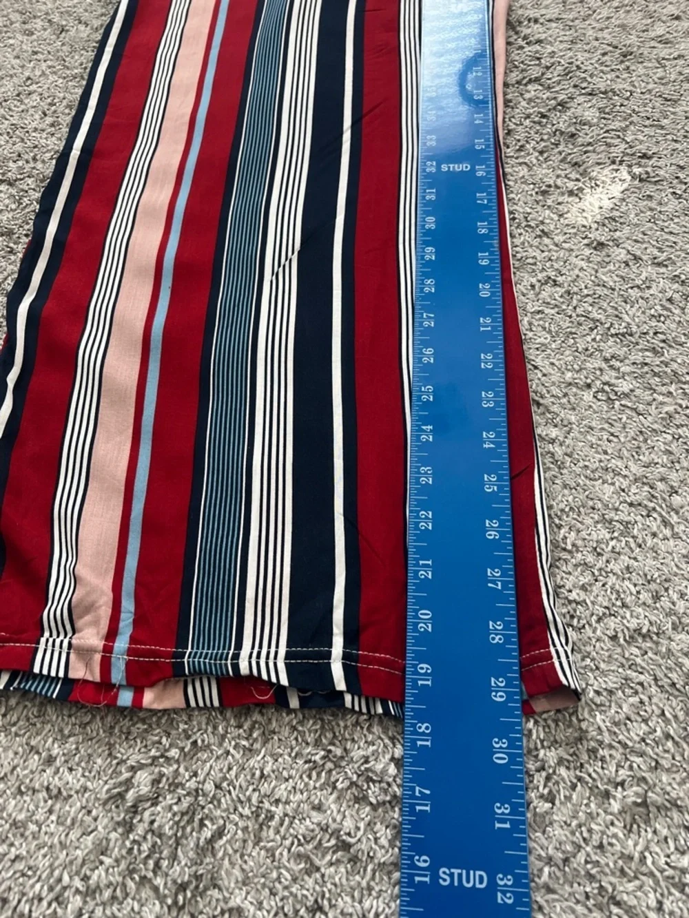 Maze Women’s High-Waisted Red Pink Wide Leg Striped Rayon Palazzo Pants - Size S - Picture 6 of 9